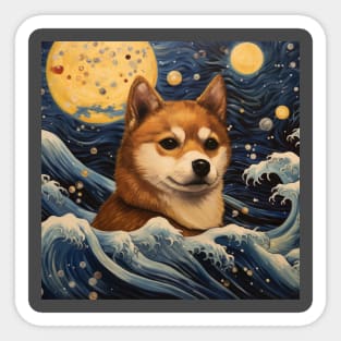 Birth of Shiba Inu Painting Sticker